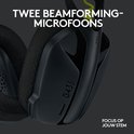 Casque G435 noir mettant l'accent sur la voix grâce à deux micros beamforming.