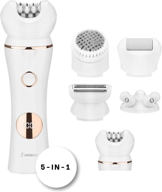 Foto: Elegantskin 5 in 1 epilator deluxe epileerapparaat dames ladyshaves voor vrouwen waterdicht gezichtsepilator vrouw ladyshave 6 opzetstukken epilators ontharingsapparaat gezichtsontharing dames