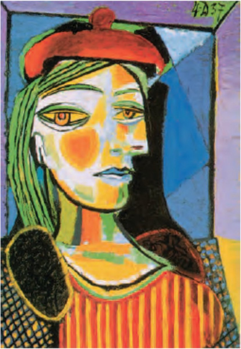 Pablo Picasso - Vrouw met rode beret - Kunstposter - 40x50 cm