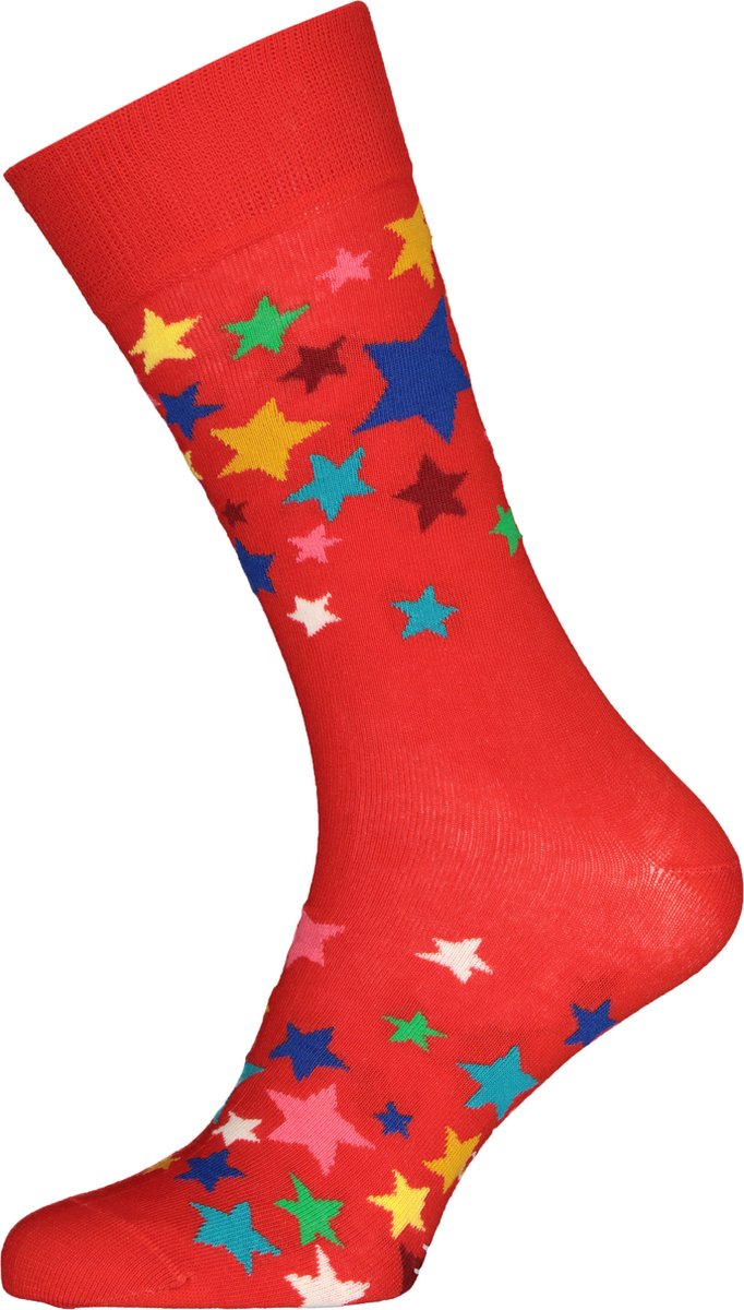 Happy Socks Stars Sock - rood met ster - Unisex - Maat: 36 - 40