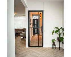 Stalen Binnendeur Helder Glas 6 Vlaks Incl. kozijn - 201,5 x 83,3 - Linksdraaiend