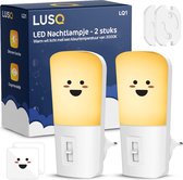 LUSQ® - Veilleuse LED dans Prise - 2 pièces - Veilleuses à intensité variable avec capteur - Lampe de nuit avec capteur jour et nuit