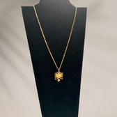 Albanie ketting stainless steel met adelaar goud - Albanese adelaar -
