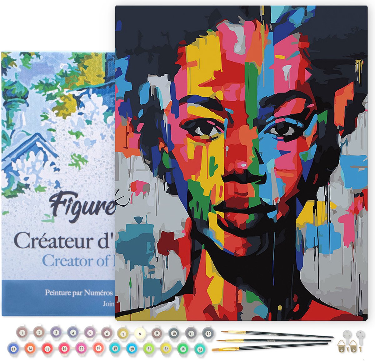 Figured'Art Schilderen op Nummer Volwassenen met lijst - Strand - Handwerk acrylverf Kit DIY Compleet - 40x50cm Canvas al ingelijst