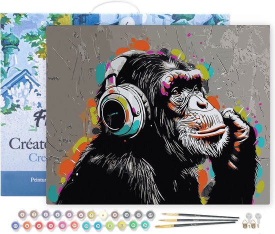 Figured'Art Schilderen op Nummer Volwassenen met lijst - Paraplu's - Handwerk acrylverf Kit DIY Compleet - 40x50cm Canvas al ingelijst