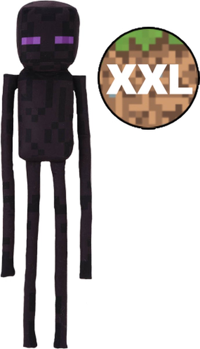 Enderman – Minecraft Pluche Knuffel XXL 120 cm - Minecraft Plush Toy - Speelgoed XL Knuffels voor Kinderen Jongens Meisjes - Steve, Creeper, Alex, Enderman, Pig, Llama, Wolf, Ocelot