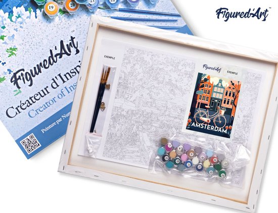 Peinture Par Numero Figured'Art Peinture Par Numéro Adulte Avec Cadre Ruelle à Paris Kit Creatif Adulte