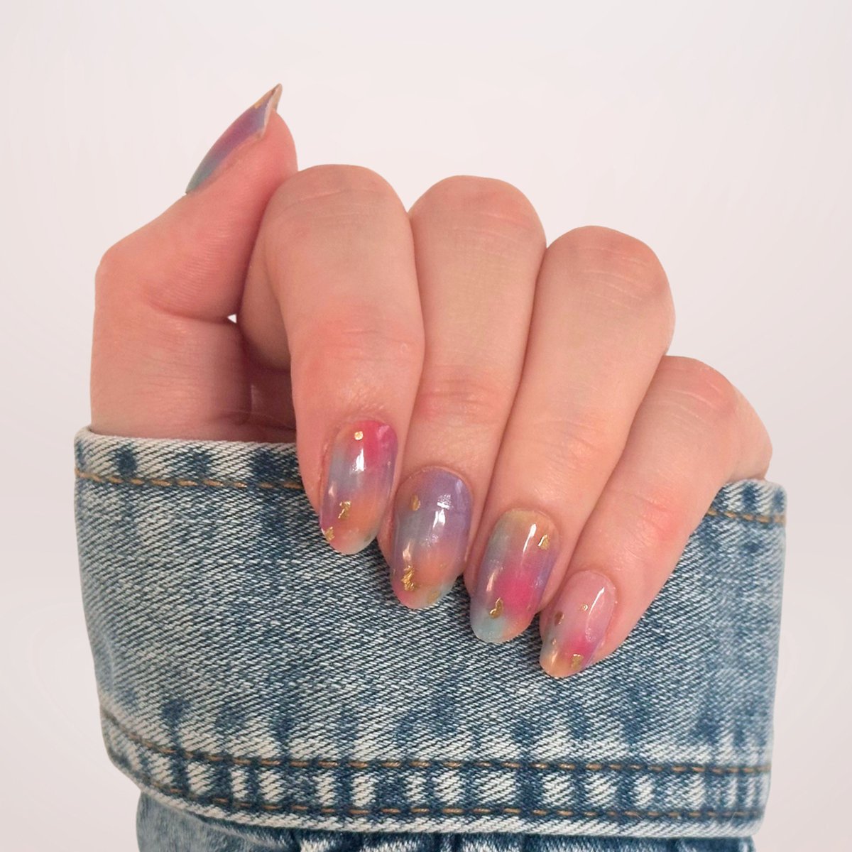 Goedkoopste BIMA Nails - Gellak Nagel Stickers - Gel Nagel Wraps - Marble - Rainbow Ombre