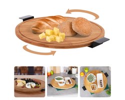 Bamboe Draaiplateau met Metalen Handvaten - Ø 40 cm - Serveerplank met Draaifunctie - Roterend Serveerplateau - Ronde Serveerschaal - Ø 50 cm - Borrelplank - Kaasplank - Kaasplateau - Tapasplank Bamboe Draaiplateau met Metalen Handvaten - Ø 40 cm - Serveerplank met Draaifunctie - Roterend Serveerplateau - Ronde Serveerschaal - Ø 50 cm - Borrelplank - Kaasplank - Kaasplateau - Tapasplank