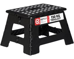 opstapje inklapbaar - tot 150 kg - 22 x 35 x 28 cm - antislip - zwart
