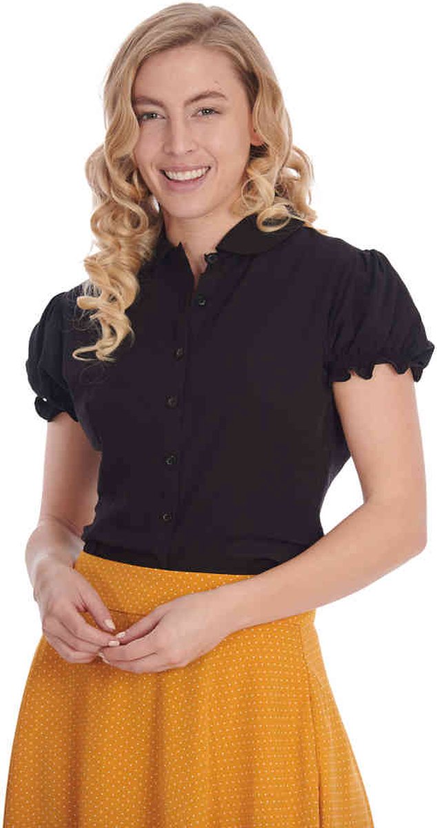 Banned - Betsy Bloom Blouse - S - Zwart