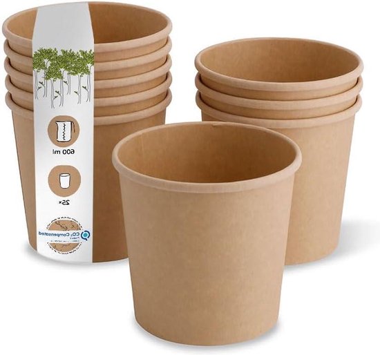 Karton/PLA soepbeker wit - Biobased Inkopen
