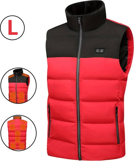 Bovista Heated Bodywarmer - Gilet chauffant - Bodywarmer électrique - Veste - Rechargeable - Unisexe - Taille L - Rouge