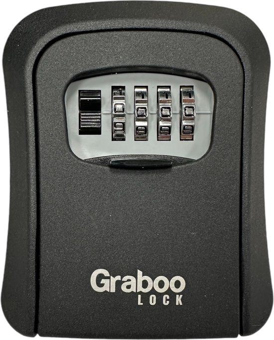 Graboo® LOCK Sleutelkluis - Sleutelkast - Sleutelkluisje met Cijferslot Code voor Buiten - Waterdicht Sleutelkluis - Zwart