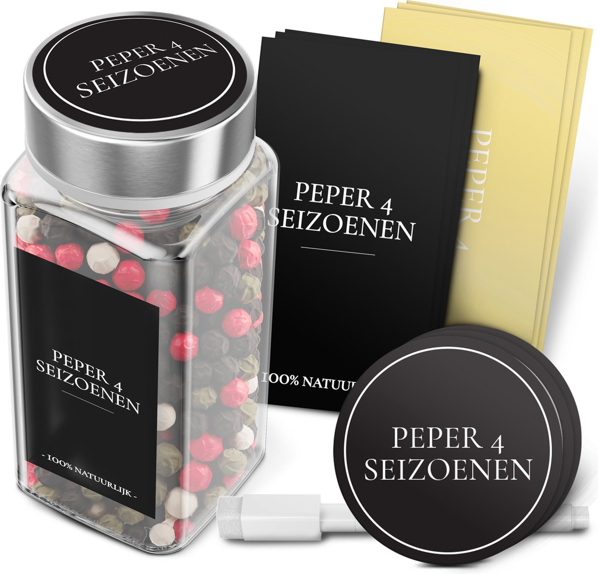 Soothe Kruiden Stickers voor Potjes – Kruiden Labels – Etiketten Kruiden – Nederlands – 144 Soorten Kruiden – Transparant & Zwart