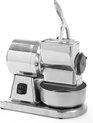 Zilverkleurige, compacte kaasraspmachine van HENDI met aan/uit schakelaar.