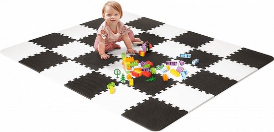 Kinderkraft LUNO Speelmat - 30 Puzzelstukken - Antislip & Waterdicht - 150x180 cm - Draagtas Inbegrepen - Zwart van Merkloos — afbeelding 3