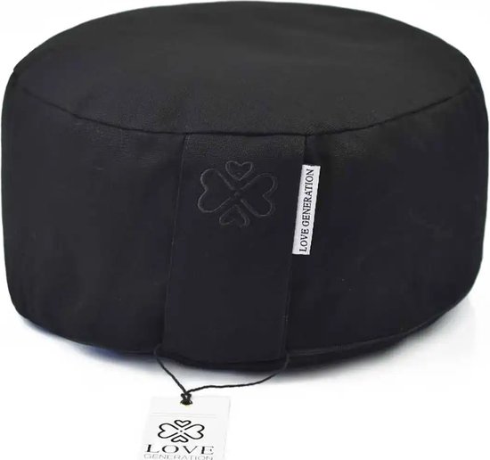 Rond Meditatiekussen - Diamond Black - Katoen - ⌀30cm - 15cm van Yogi & Yogini — afbeelding 5