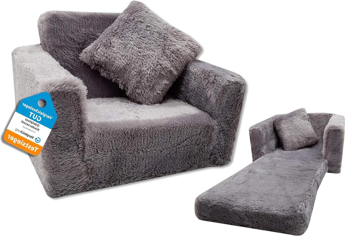 Relaxstoel voor kinderen - knuffelstoel (grafiet)