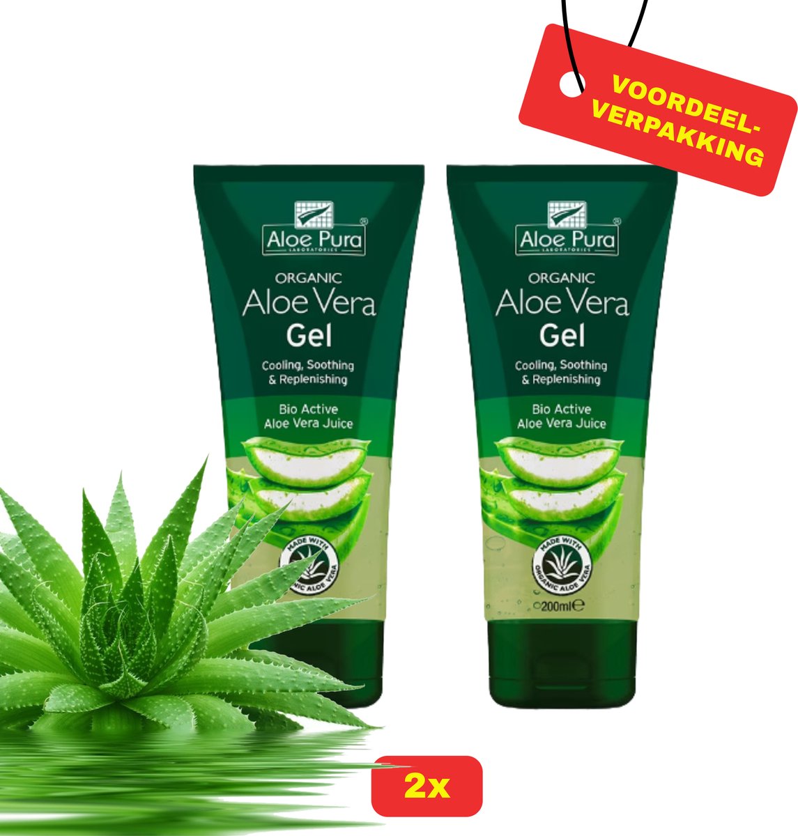 2 x Aloe Pura Aloe Vera Gel 200ml - Voordeelverpakking