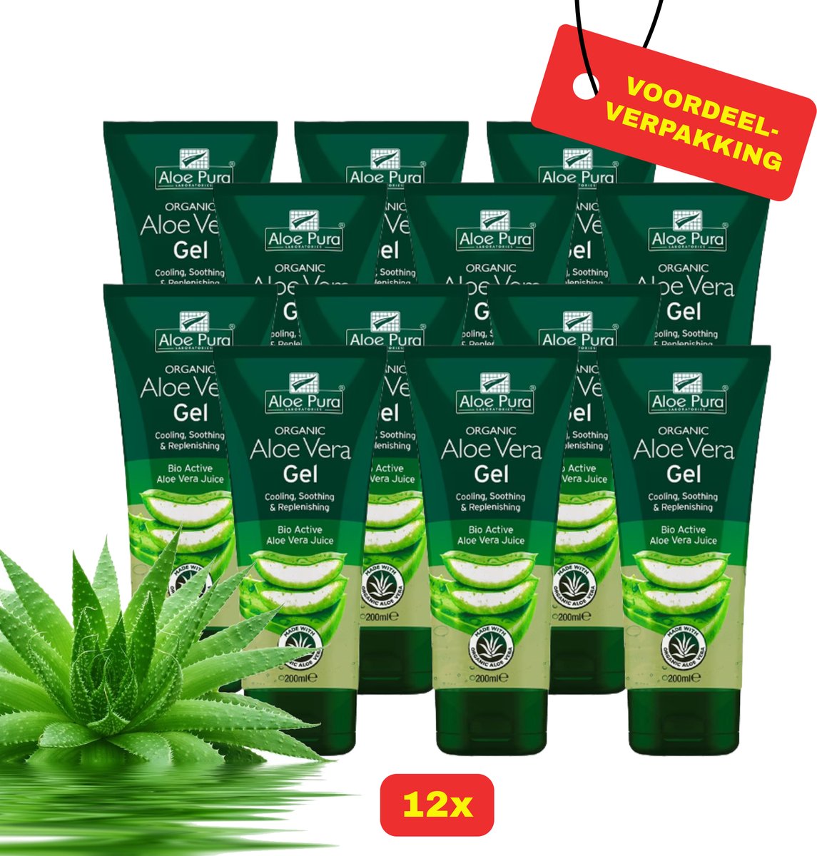 Goedkoopste 12 x Aloe Pura Aloe Vera Gel 12 X 200ml - Voordeelverpakking