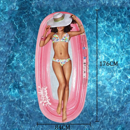 Luchtmatras 176 x 84 cm - Opblaasbare hangmat voor zwembad - Opblaasbaar zwembed voor volwassenen en kinderen waterhangmat van Lemmikki — afbeelding 3
