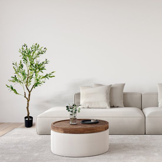 IvoQ Olijfboom Artificiel 150 cm – Sans Entretien – Intérieur et Extérieur – Plante Artificielle de Luxe – Créateur d'Atmosphère à Feuilles Persistantes pour la Maison et le Bureau
