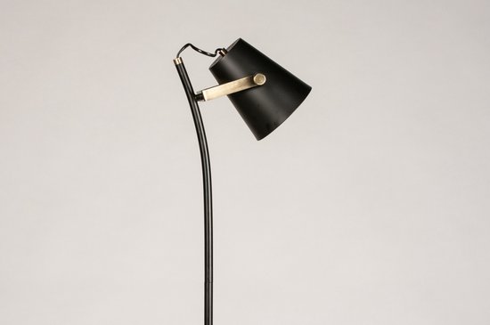 Foto: Lumidora vloerlamp 74149 brescia e27 zwart messing kleur metaal