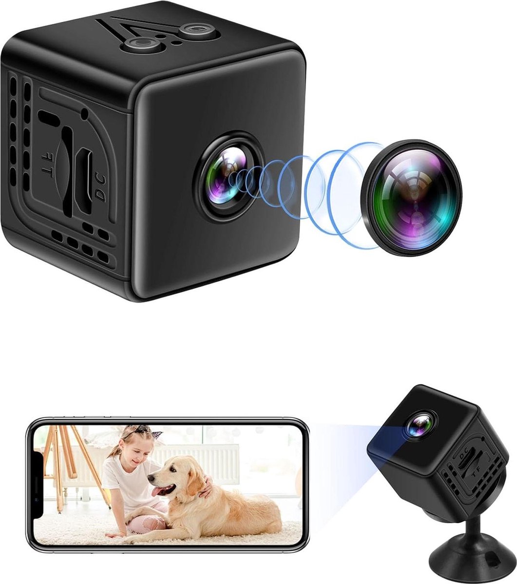 Wifi 24 GHz Mini-Spionagecamera HD 1080p Onzichtbaar met Microfoon - Bewegingsdetectie - Binnen en Buiten Spy Camera