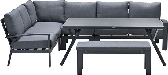 Garden Impressions Camilo lounge dining set 6-delig links - donker grijs
