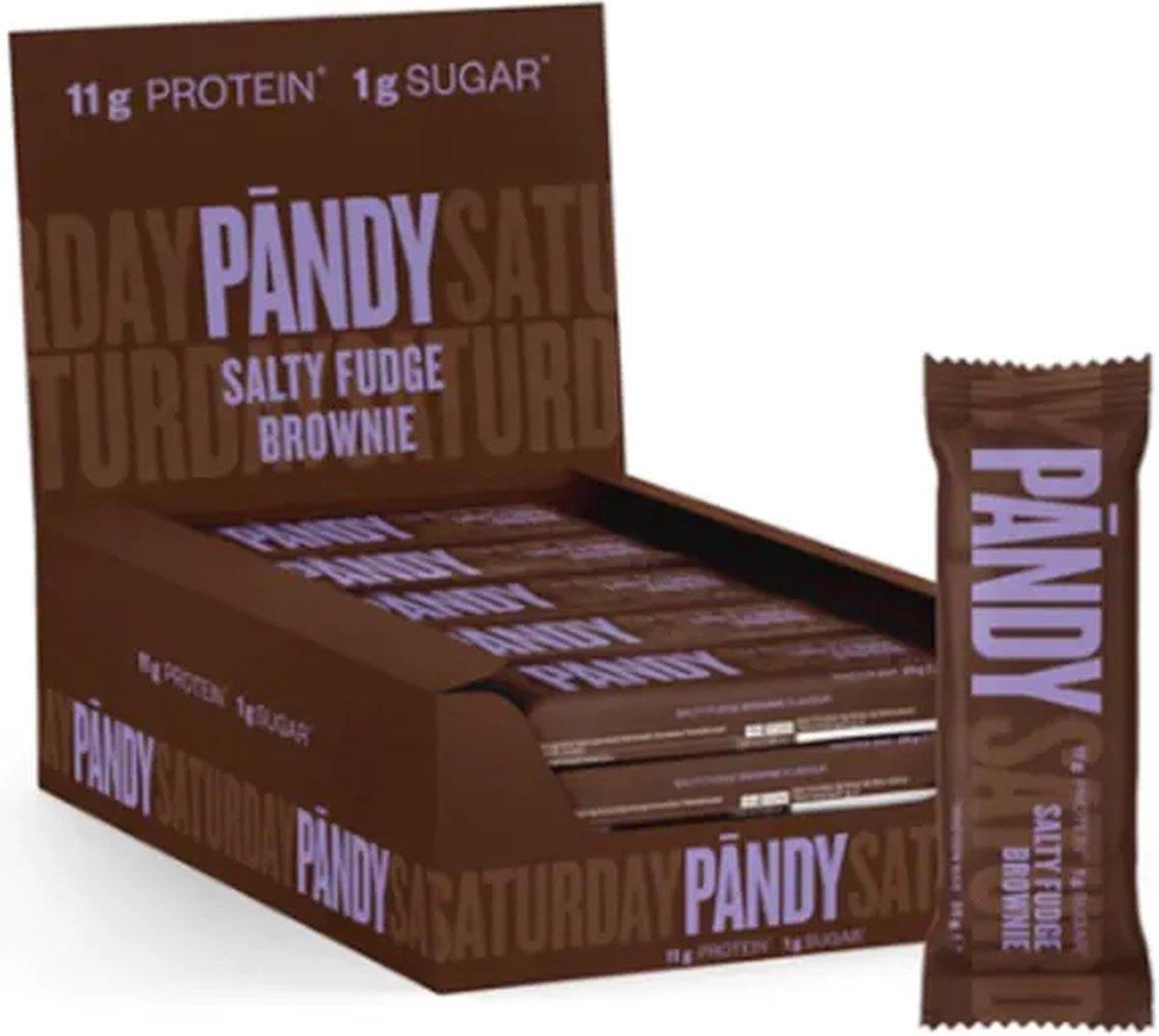 Goedkoopste Pandy Low Sugar Protein bar - Salty Fudge Brownie - Eiwitrepen - 18 x 35 g