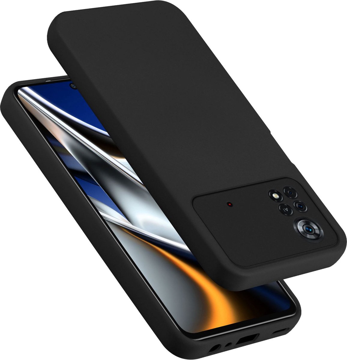 Cadorabo Hoesje geschikt voor Xiaomi Poco X4 Pro in LIQUID ZWART - Beschermhoes gemaakt van flexibel TPU silicone Case Cover