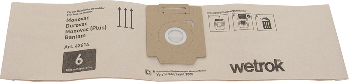 Stofzuigerzak Papier - Wetrok MV6 (P-10) 42614
