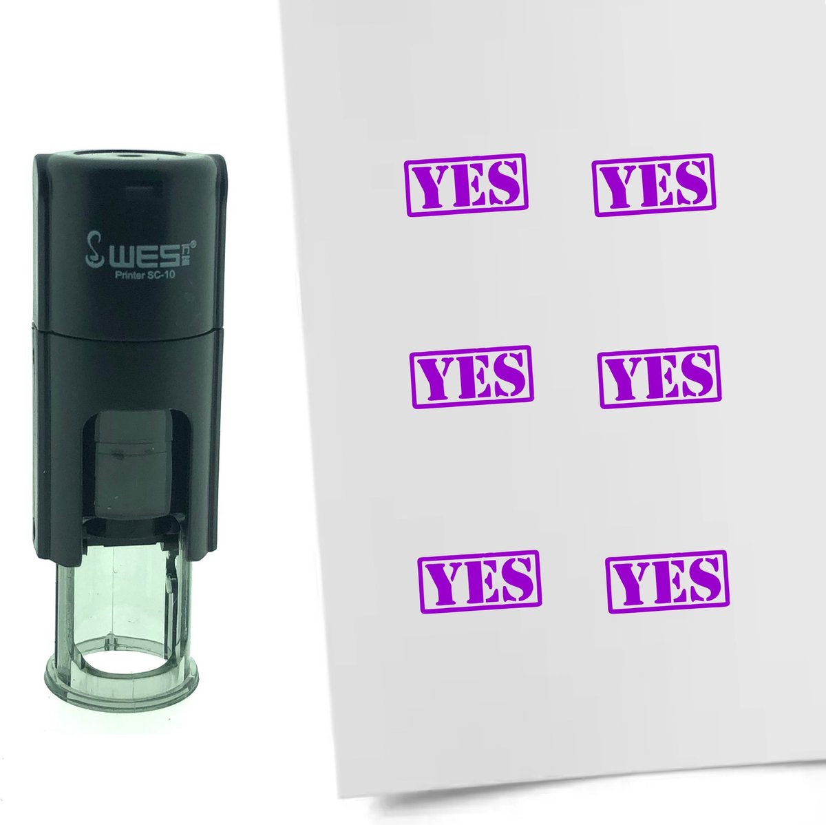 CombiCraft Stempel YES 10mm rond Paarse inkt