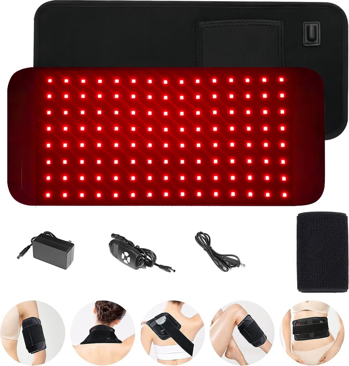 Blyx GroomPad Pro Infrarood Rugband Infrarood Infraroodlamp Red Light Therapy Roodlicht Therapie Ver-Infrarood Rood Lichttherapie Rood Licht Lamp Fitness Belt Warmteband Onderrug Schouders Benen Inclusief Bedieningspaneel