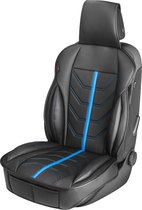 WALSER stoelkussen Kimi, Vergelijking winnaar* universeel stoelkussen en zitonderlegger in zwart - wit, stoelbeschermer voor personenauto's en vrachtwagens racesportlook