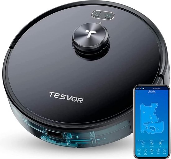 Tesvor S4 Robot Vacuum Cleaner 2200Pa Suction Laser Navigation Alexa and Google Home