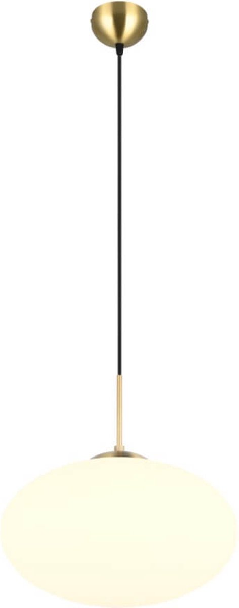 Ovale hanglamp Fomento Ø 40cm - messing met wit glas - 363190108