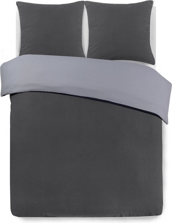 Housse de couette Vision flanelle - Anthracite / Gris - 240 x 220 cm