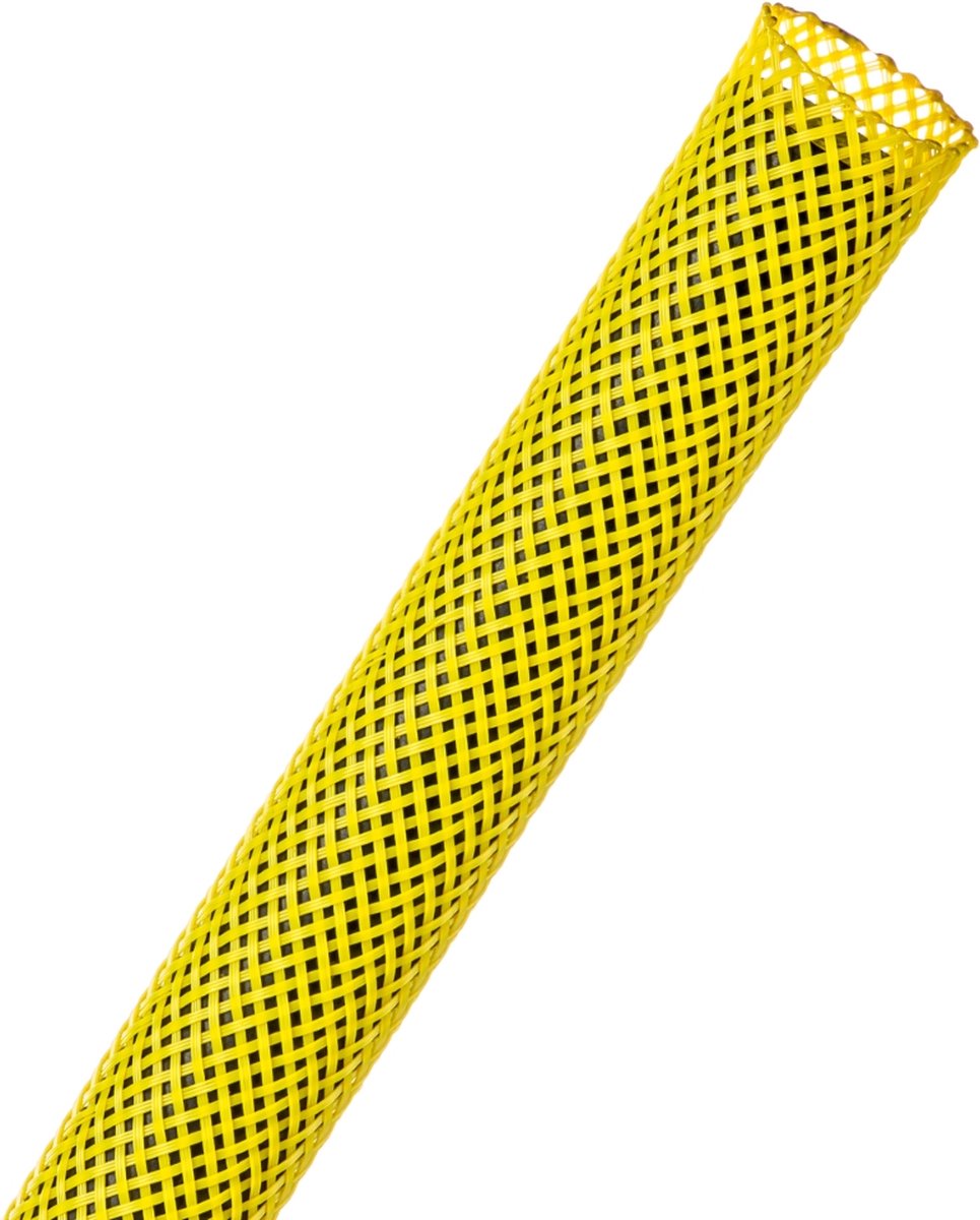 Techflex-PTN0.25NY/30-Kabelsok-Kabelsleeve-Kabelbeschermer-Kabel Management–Kabelkous-Kabelmantel-Maat: 3.2 - 11.1 mm-Kleur: Neon Geel-Lengte: 30 mtr