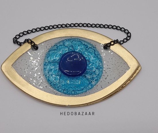 Handgemaakte Glazen Boze Oog Blauw Turkoois Goud Transparant Bol handgemaakte-glazen-boze-oog-blauw-turkoois-goud-transparant-bol