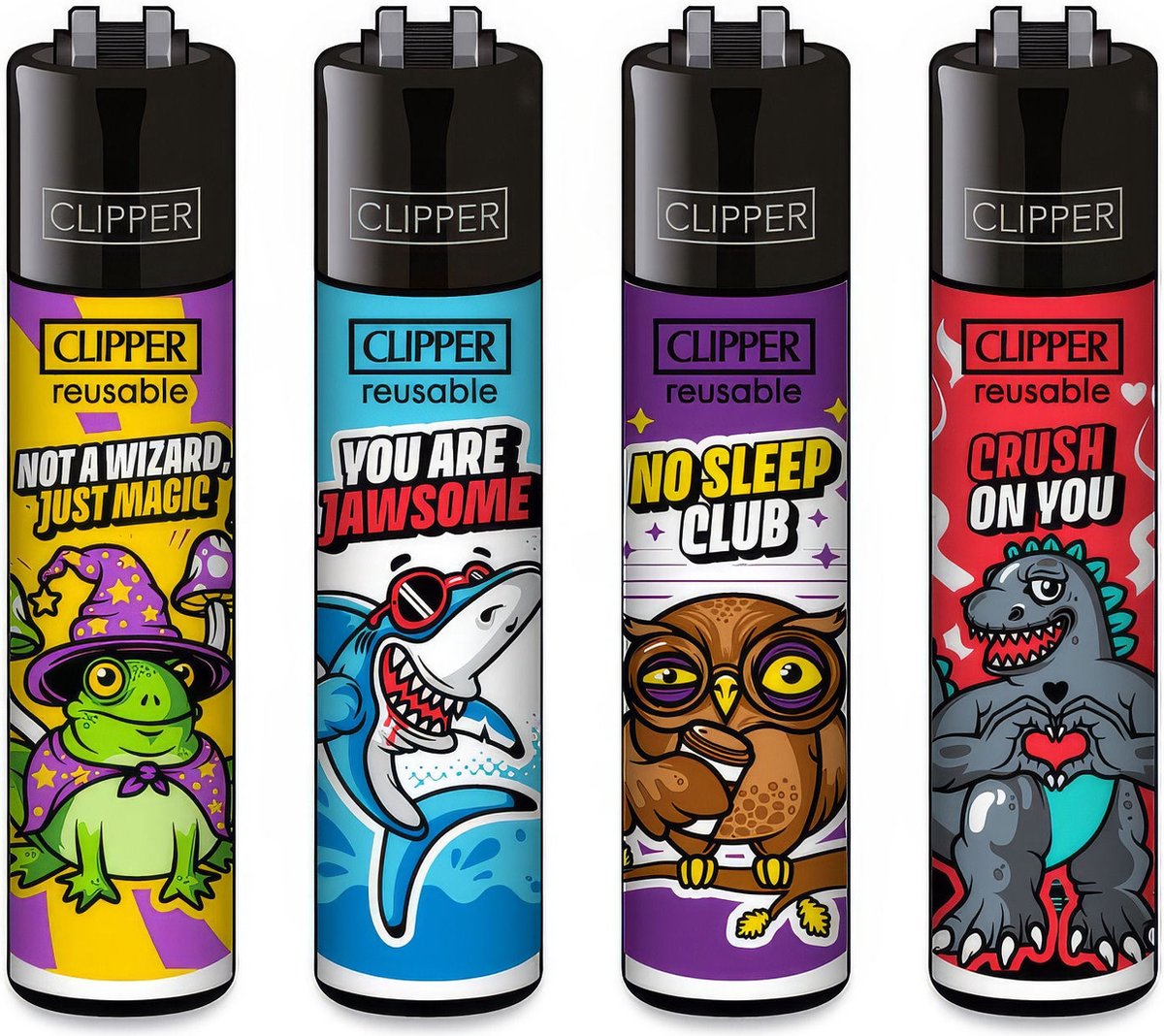 Goedkoopste Clipper Classic Large Aanstekers Mix Slogan 10 (4 Stuks