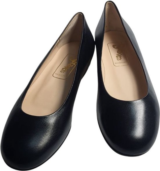 Stravers - Ballerines à talon bas Taille 43 Zwart Cuir souple Femme Grandes Tailles