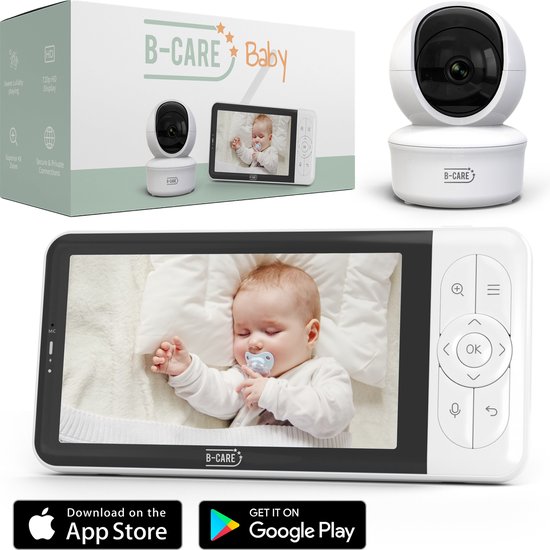B-Care Moon Wifi Connected - Babyfoon Met Wifi En App - Babyfoon Met Camera - 5.0 Inch HD Baby Monitor - Uitbreidbaar Tot 2 Camera's