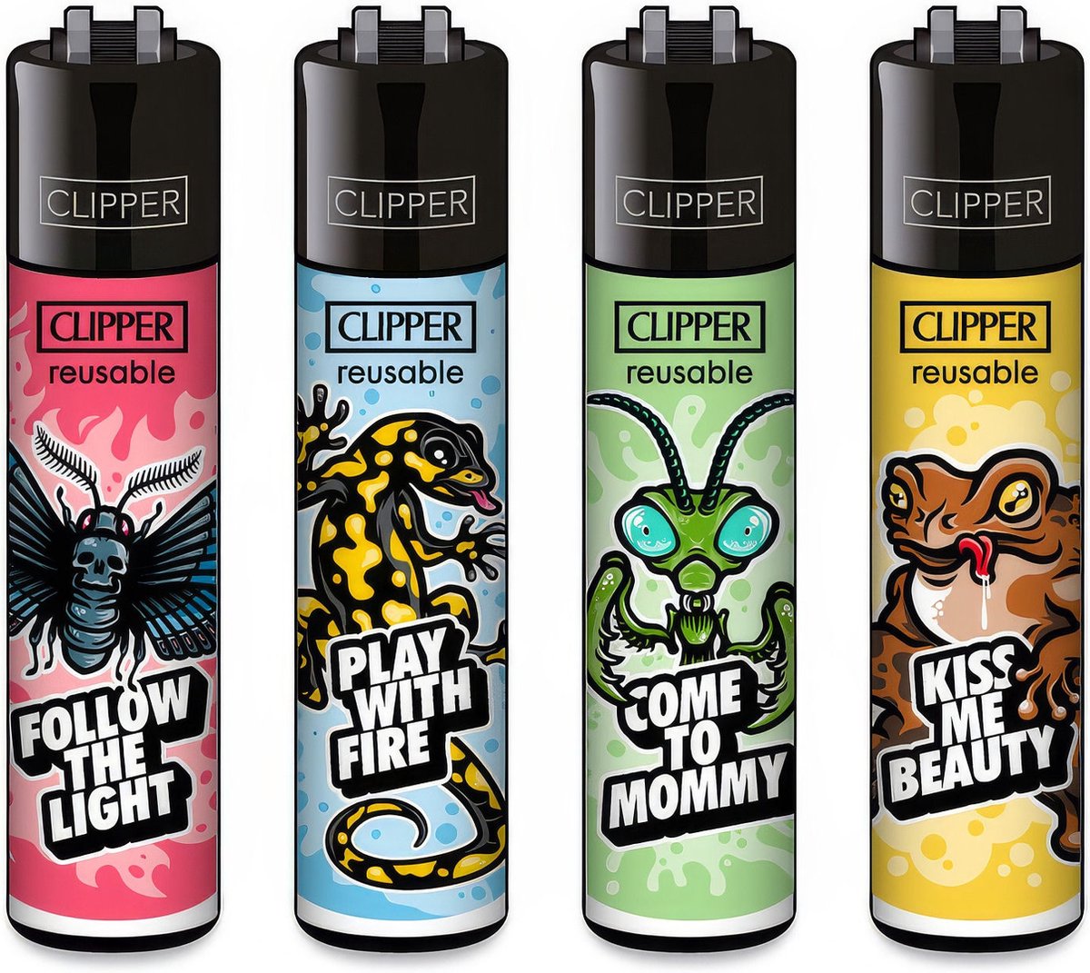 Goedkoopste Clipper Classic Large Aanstekers Animal Slogans (4 Stuks