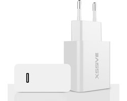 45W USB C Oplader - Super Fast Charge 2.0 - Snellader geschikt voor Samsung, MacBook, Apple iPhone, iPad en veel meer - USB-C Adapter - Xssive Origineel - USBC Lader Stekker - Wit
