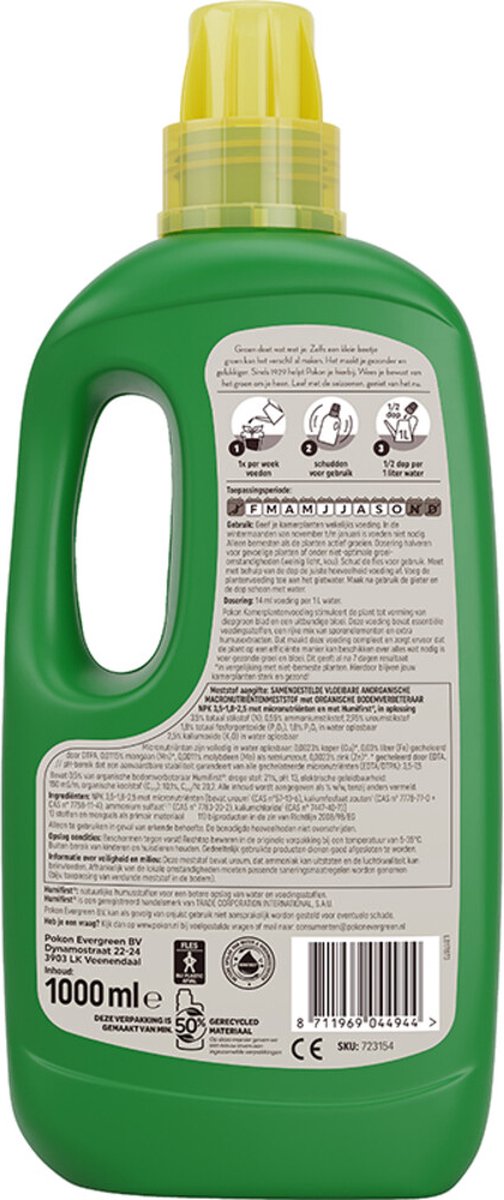 Pokon - Plantenvoeding Kamerplanten - 9 x 1 liter - Voordeelverpakking