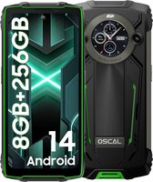 Blackview Oscal PILOT 2 Robuuste Smartphone - 24GB RAM - 256GB ROM - Batterij 8800mAh snel opladen 45W - Dubbel scherm 6.5 inch - Android 14 Robuuste Telefoon - IP68 Waterdicht - Camera 50MP - NFC - Dual SIM - Groente