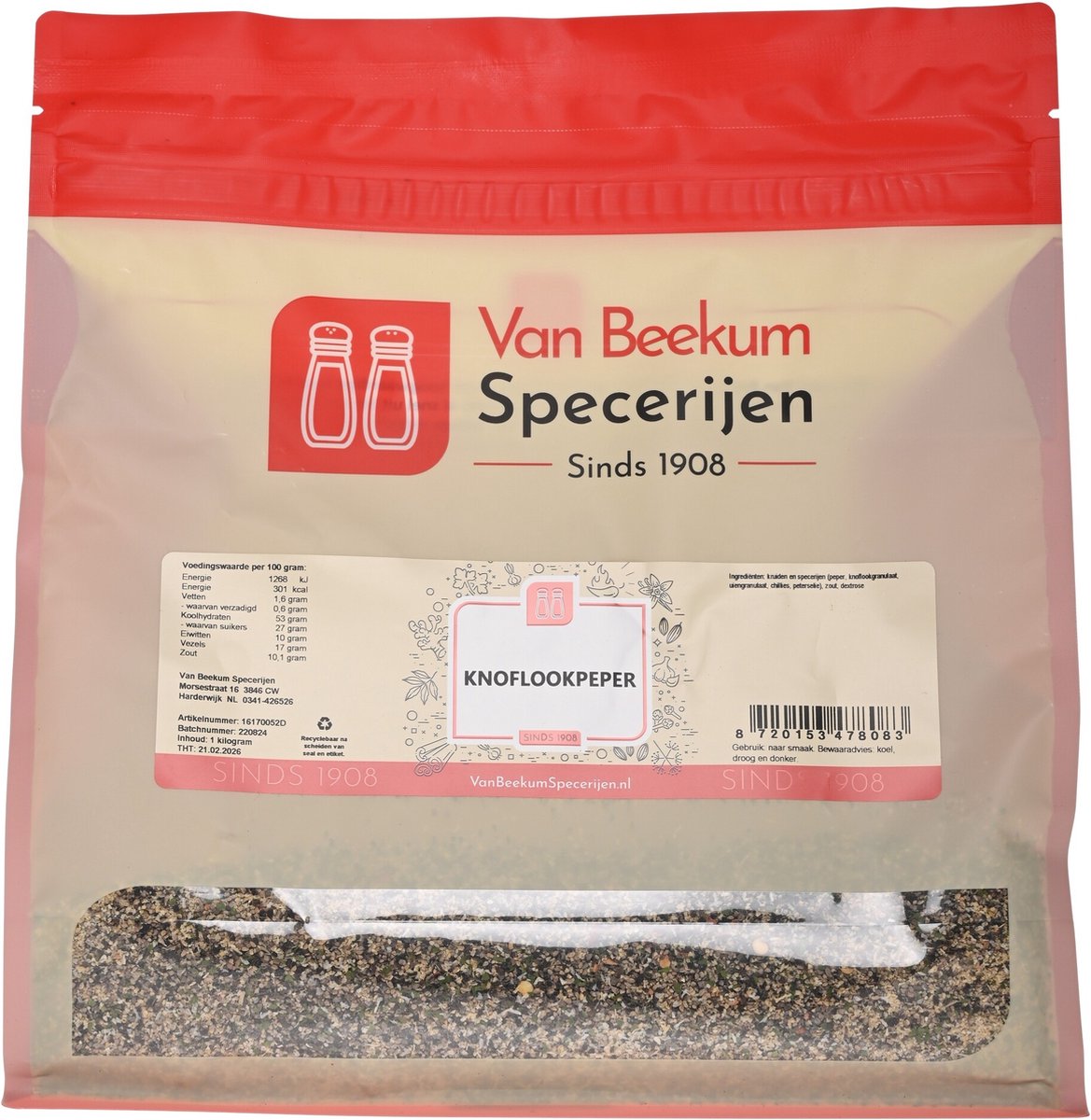 Goedkoopste Van Beekum Specerijen - Knoflookpeper - 1 kilo (hersluitbare stazak