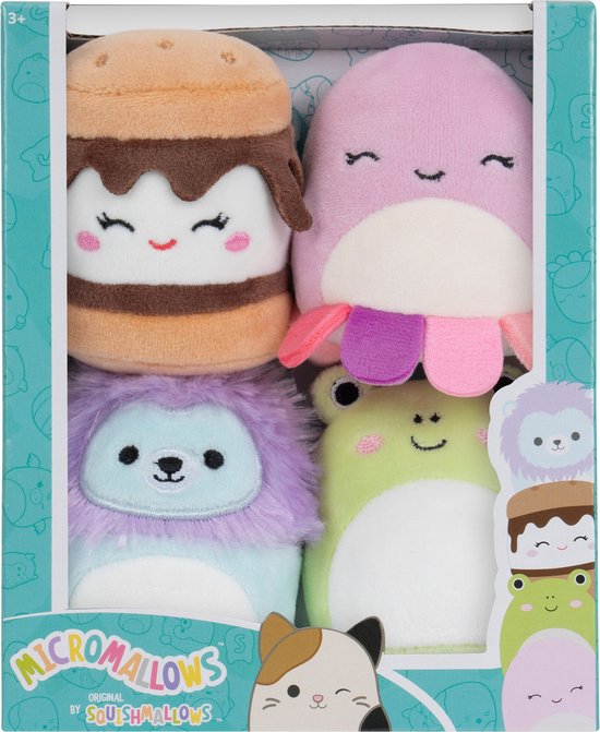 MicroMallows by Squishmallows 6,5cm 4 Pack Plush Wendy, Jeanne ...